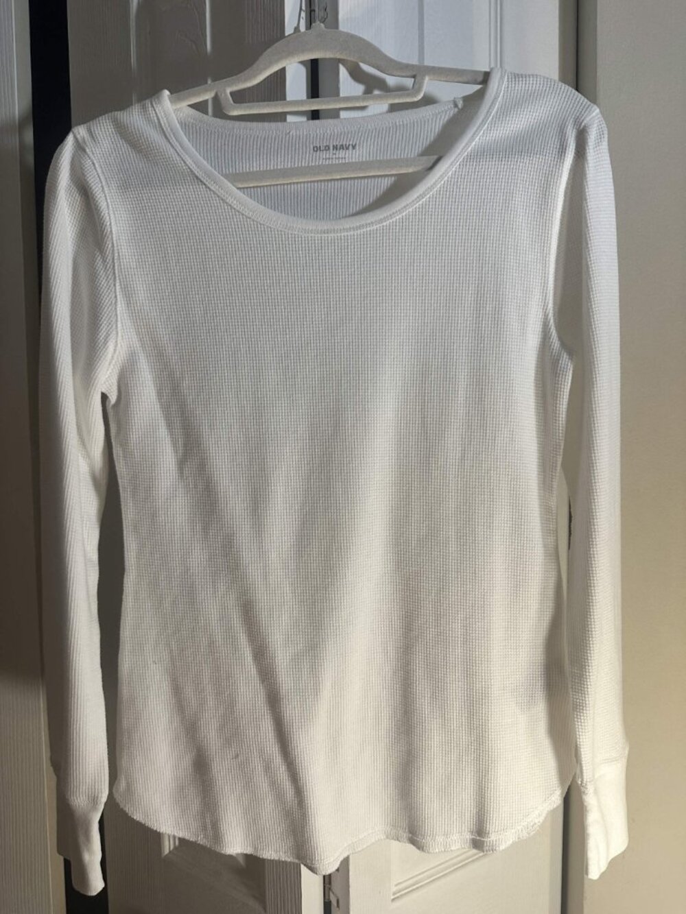 Old Navy White Crew-Neck Soft Waffle T-Shirt